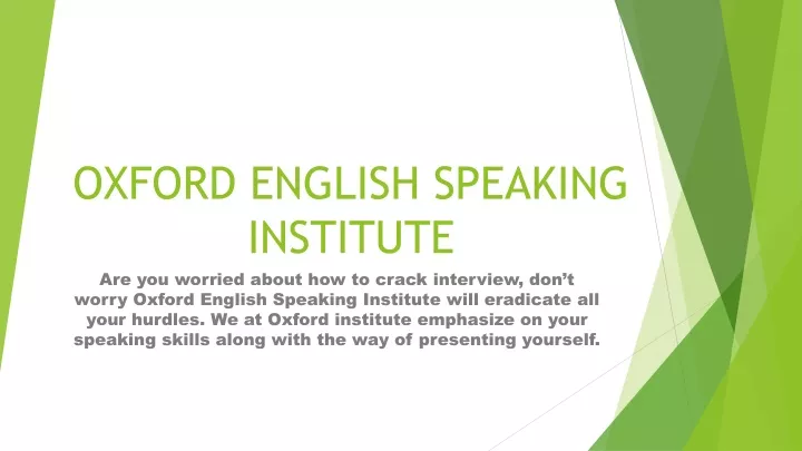 oxford english speaking institute
