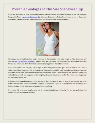 proven advantages of plus size shapewear slip