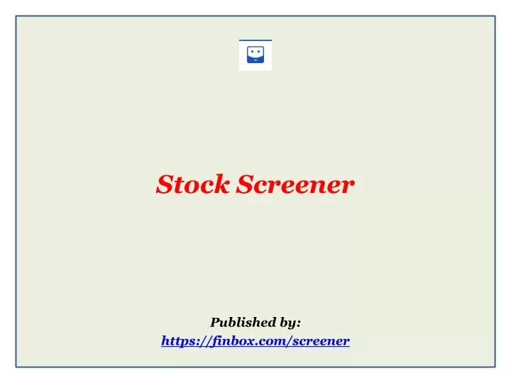 stock screener published by https finbox com screener