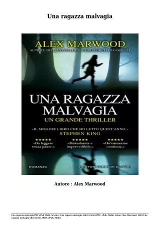 Scarica Libri Gratis Una ragazza malvagia(PDF, ePub, Mobi) Di Alex Marwood