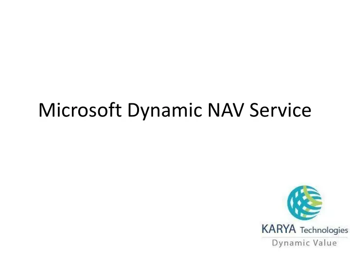 microsoft dynamic nav service