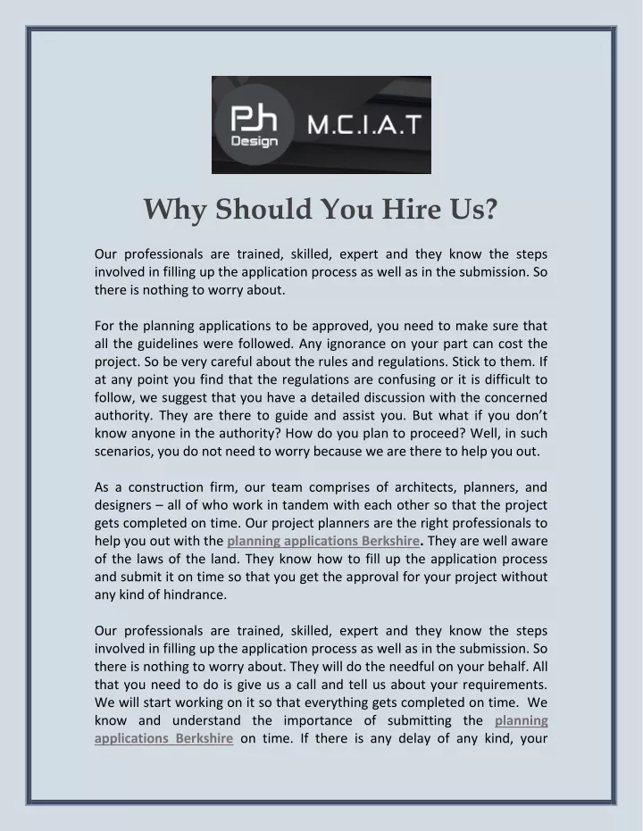 why should you hire us