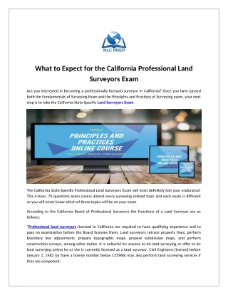 What to Expect for the California Professional Land Surveyors Exam