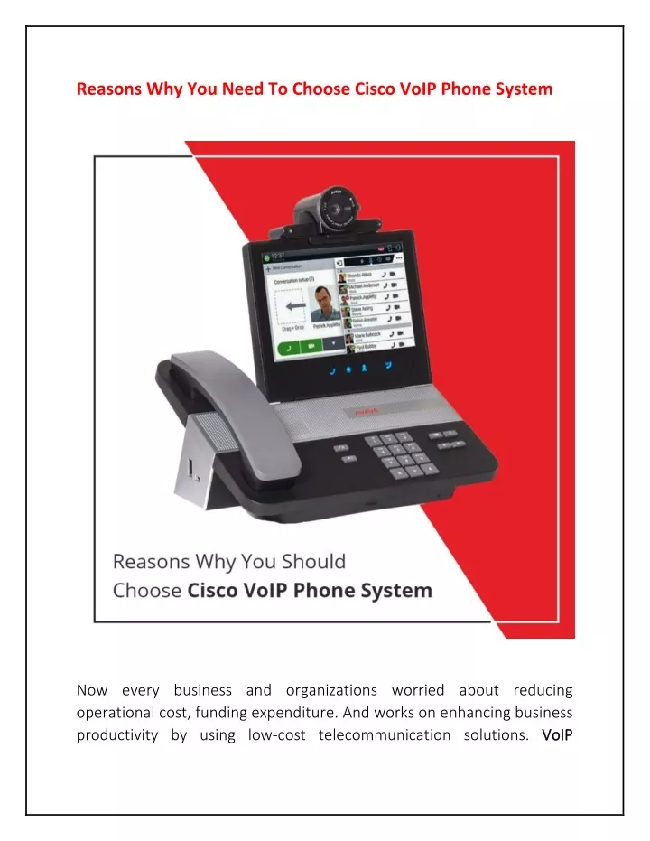 reasons why you need to choose cisco voip phone