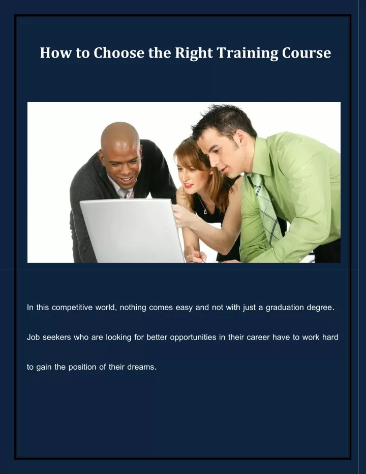 how to choose the right training course