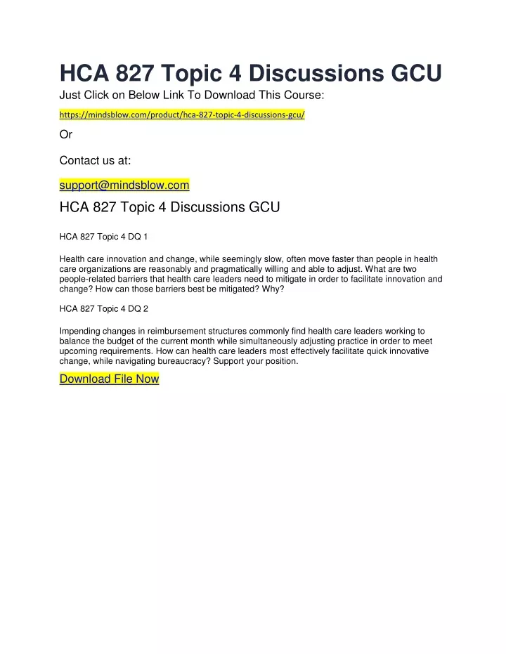 hca 827 topic 4 discussions gcu just click