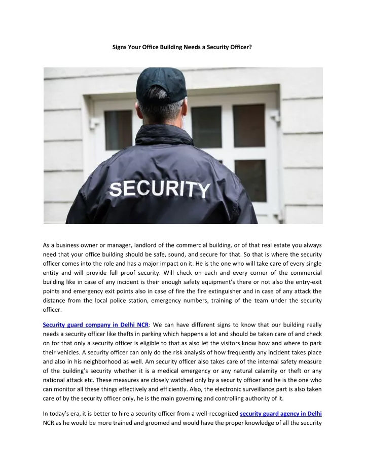 signs your office building needs a security