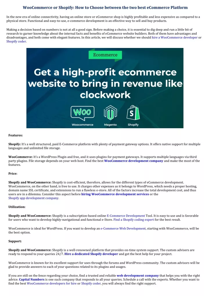 woocommerce or shopify how to choose between