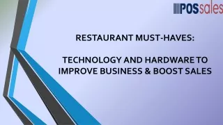 RESTAURANT MUST-HAVES: TECHNOLOGY AND HARDWARE TO IMPROVE BUSINESS & BOOST SALES