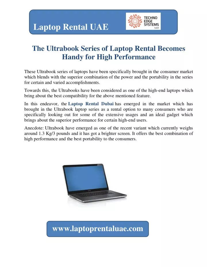 laptop rental uae