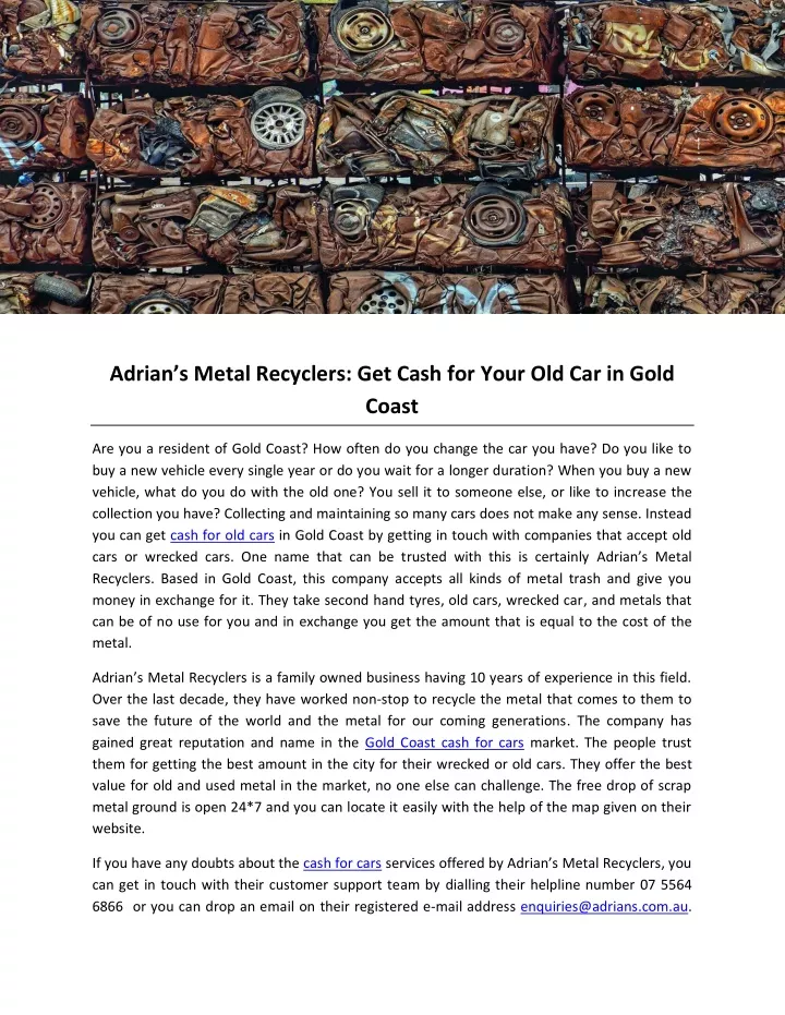 adrian s metal recyclers get cash for your