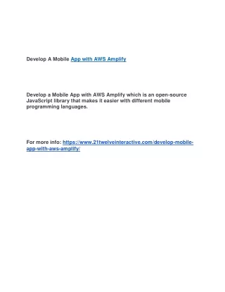 develop a mobile app with aws amplify develop