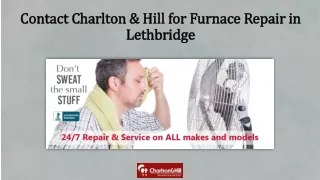 Contact Charlton and Hill for Furnace Repair in Lethbridge