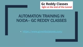 automation training in noida gc reddy classes