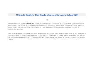 How to Play Apple Music on Samsung Galaxy S20