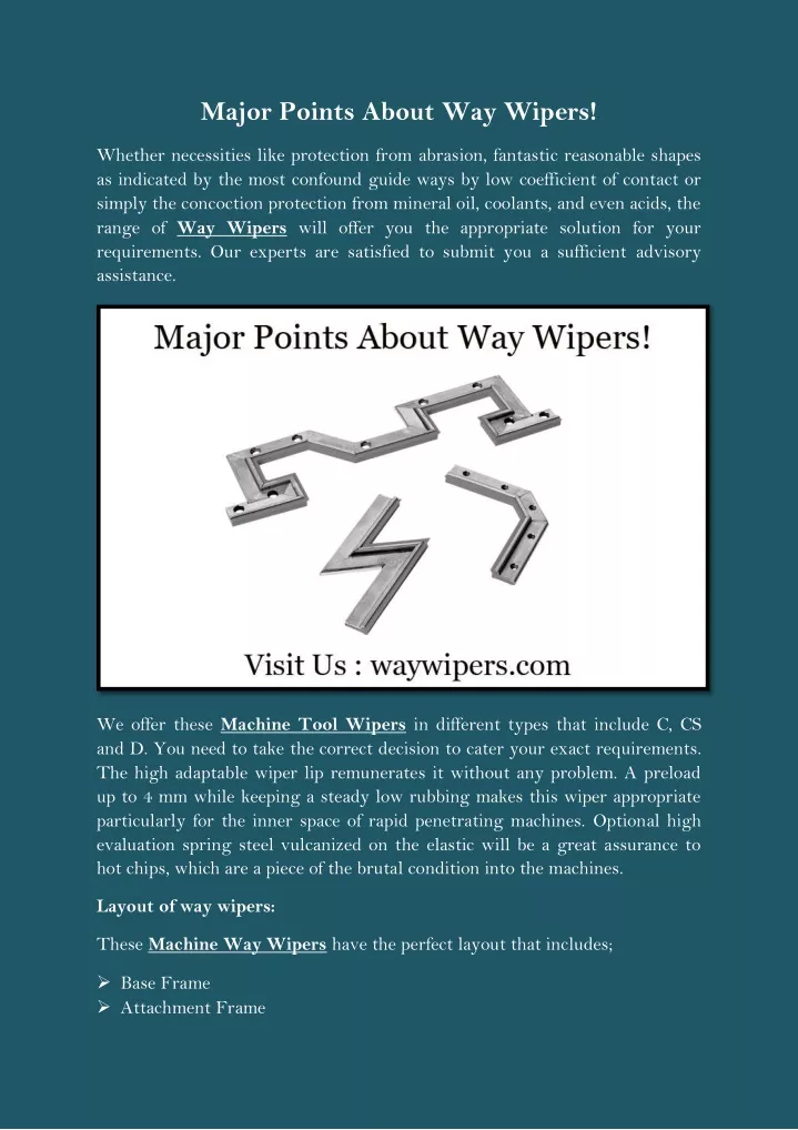 major points about way wipers
