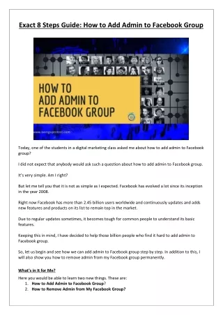 Exact 8 Steps Guide: How To Add Admin to Facebook Group