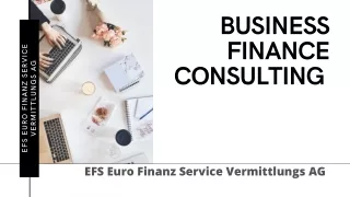 Business Planning,Finance Consulting | EFS Euro Finanz Service Vermittlungs AG