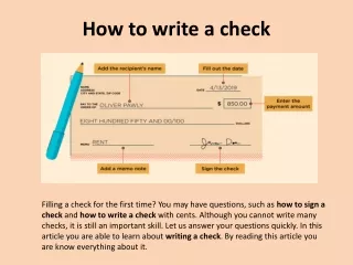 Easy Steps to Write a Check