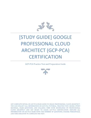 study guide google professional cloud architect