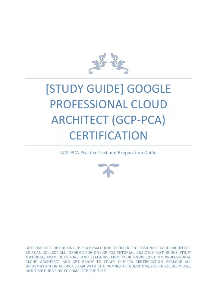 study guide google professional cloud architect