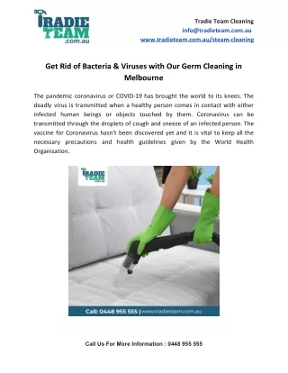 Get Rid of Bacteria & Viruses with Our Germ Cleaning in Melbourne