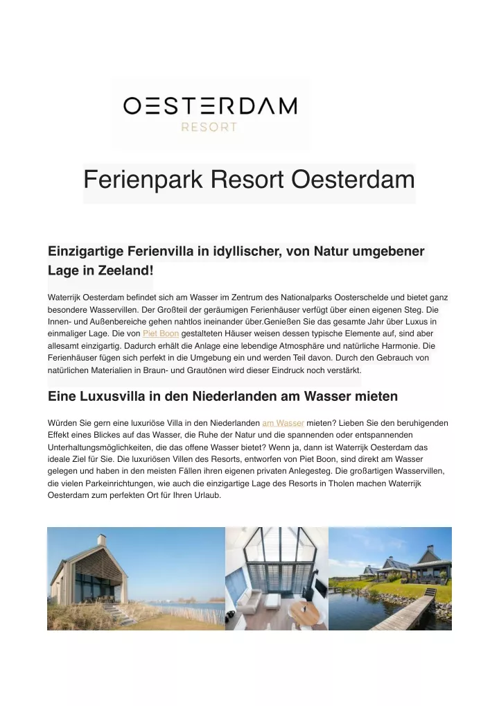 ferienpark resort oesterdam