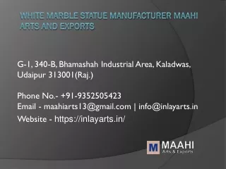White Marble Statue Manufacturer Maahi  Arts and Exports