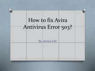 how to fix avira antivirus error 503