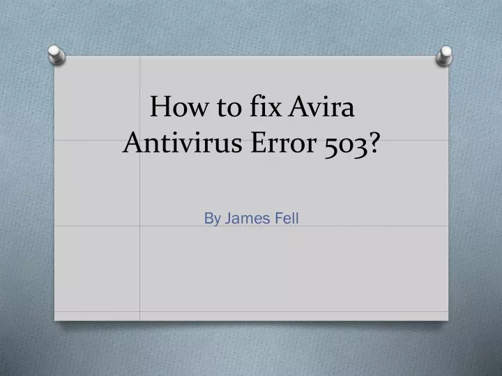 how to fix avira antivirus error 503