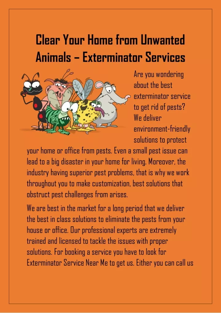 clear your home from unwanted animals