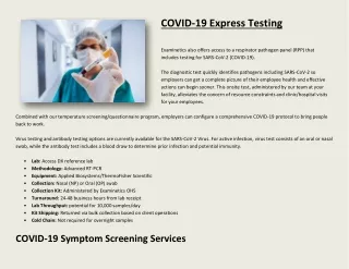 COVID-19 Express Testing