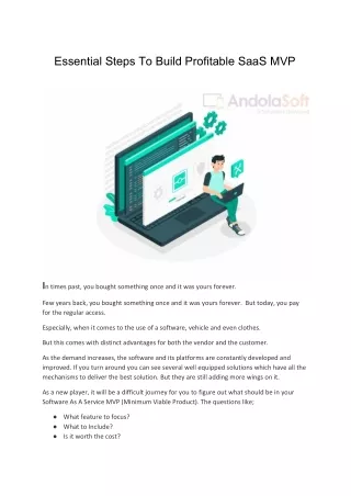 essential steps to build profitable saas mvp