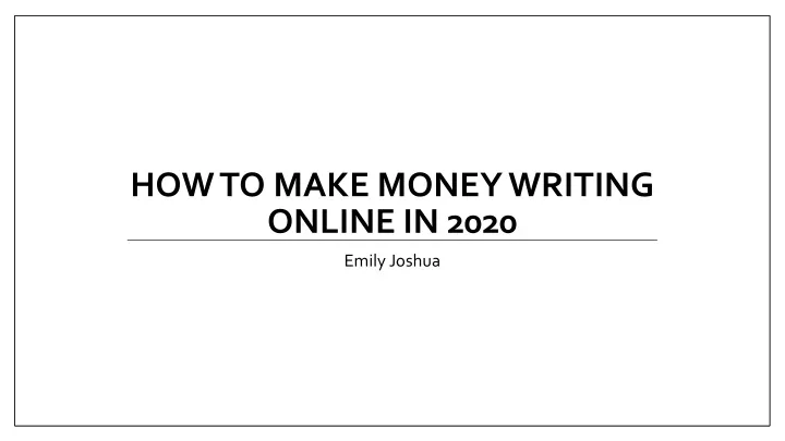 how to make money writing online in 2020