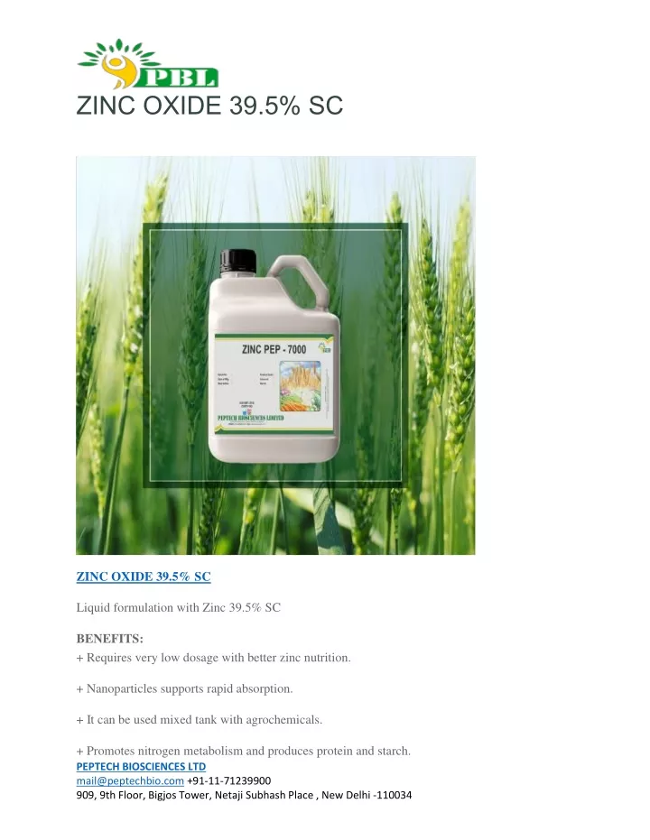 zinc oxide 39 5 sc