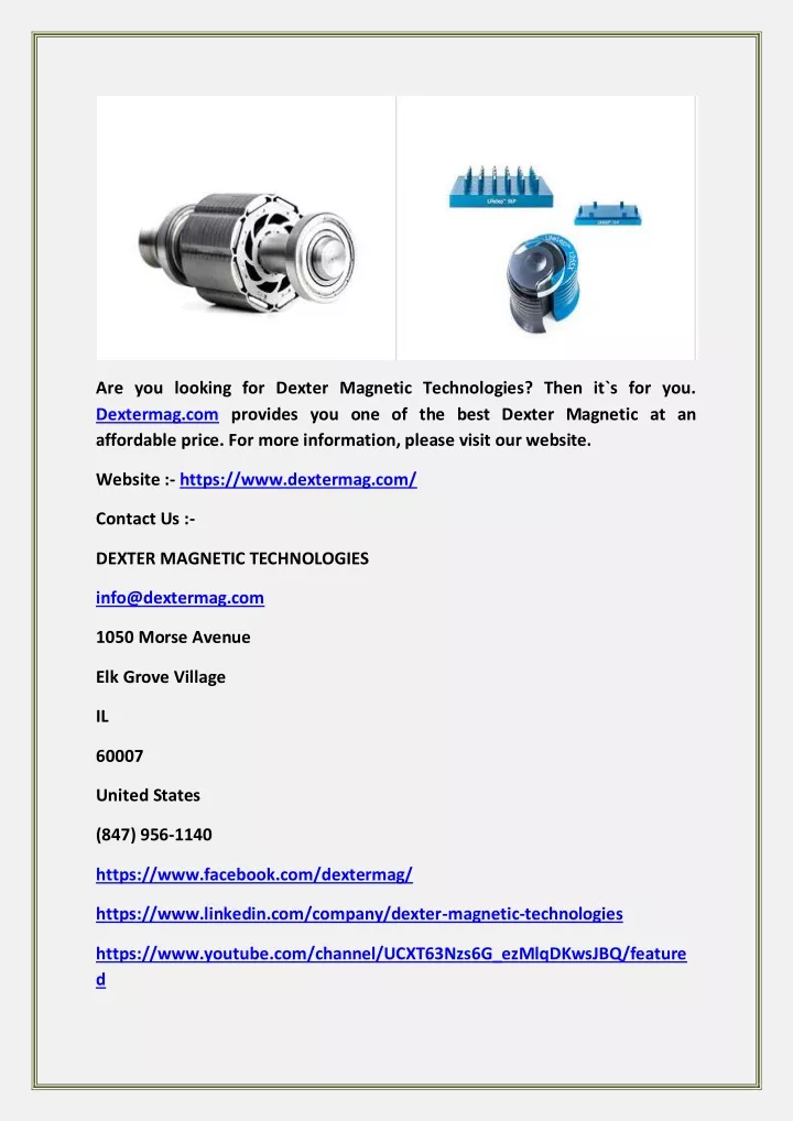 are you looking for dexter magnetic technologies