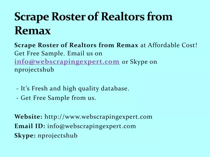 scrape roster of realtors from remax