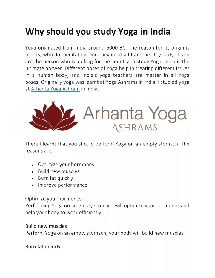 why should you study yoga in india yoga