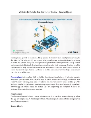 website to mobile app converter online freeweb2app