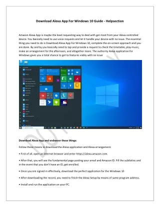 download alexa app for windows 10 guide