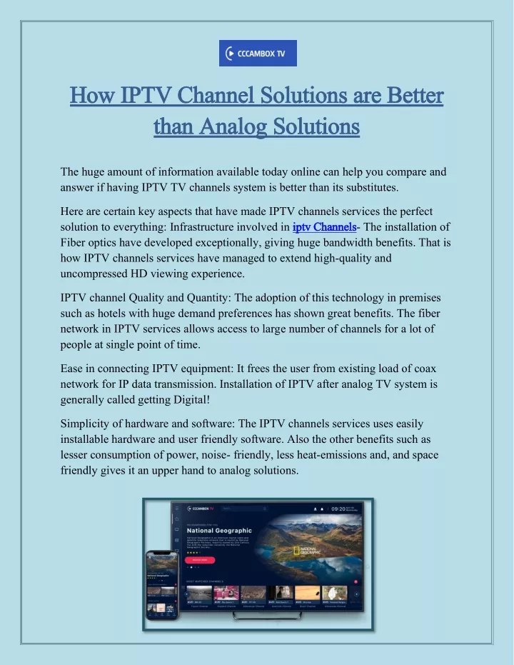 how iptv channel solutions are better how iptv