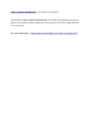 node js website development hire node