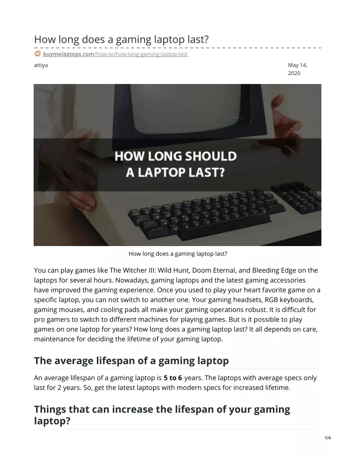how long does a gaming laptop last