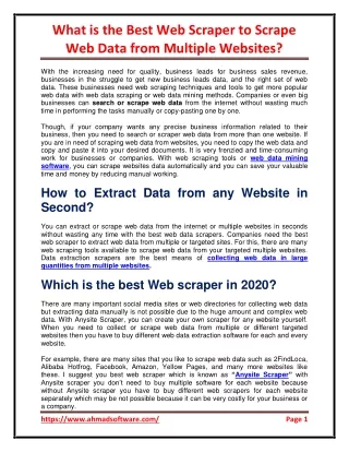 what is the best web scraper to scrape web data