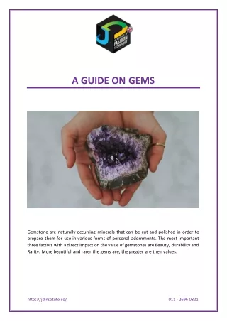 A GUIDE ON GEMS