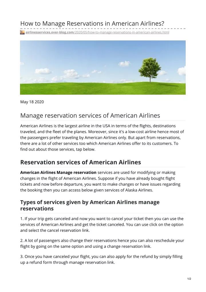 how to manage reservations in american airlines