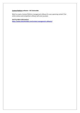 contest platform software ais technolabs
