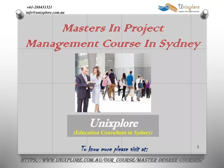 masters in project management course in sydney