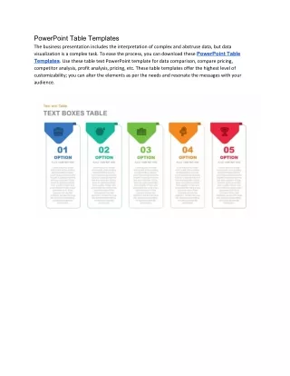 powerpoint table templates the business