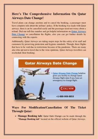 Qatar Airways date change helpdesk